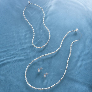 Clogau silver and rose gold Beachcomber necklace with seed pearls Carathea