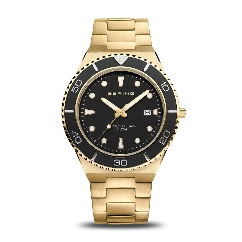 Bering gold and black sporty watch Artic Sailing collection watches Carathea