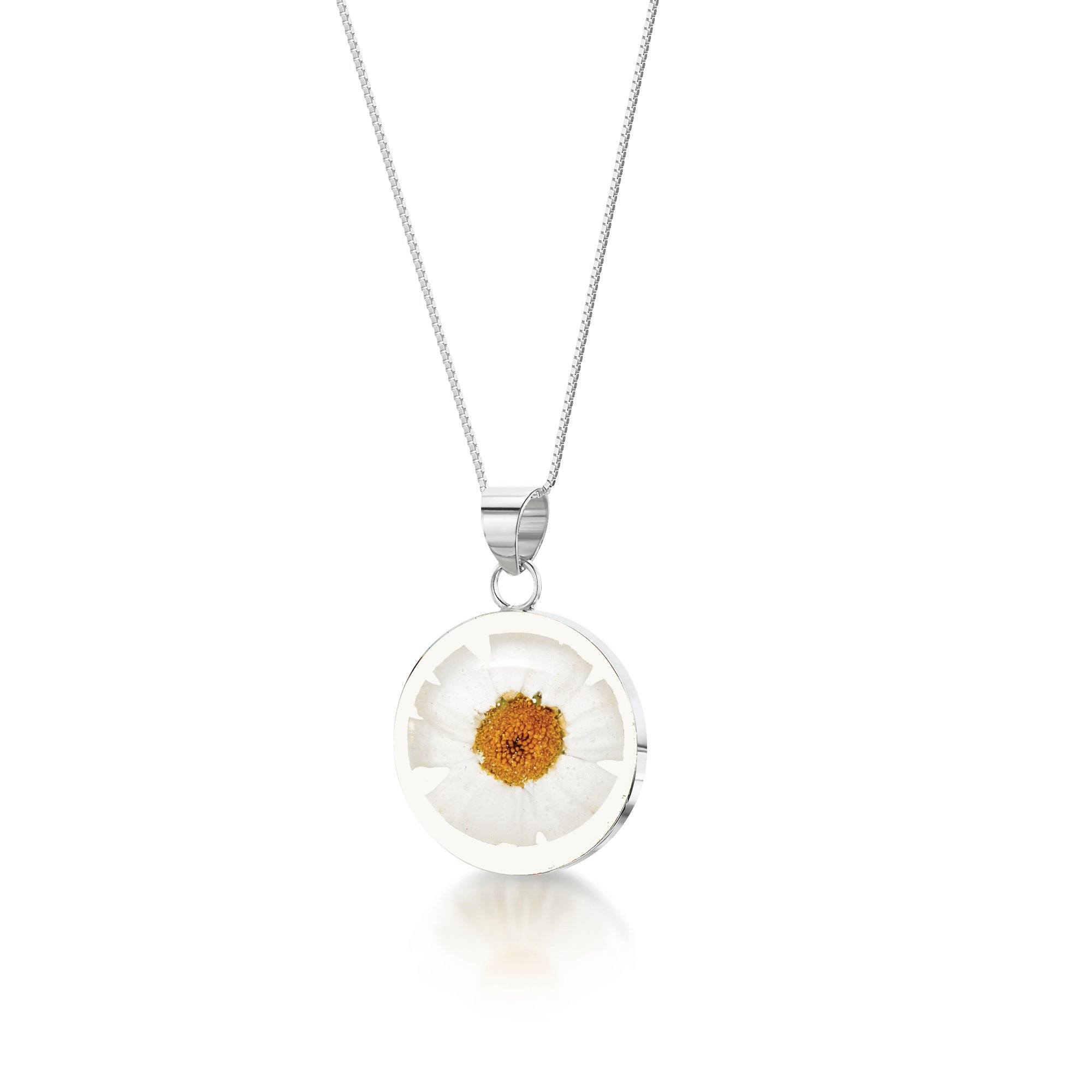 Real Daisy Flower Necklace Jewellery Shrieking Violet 