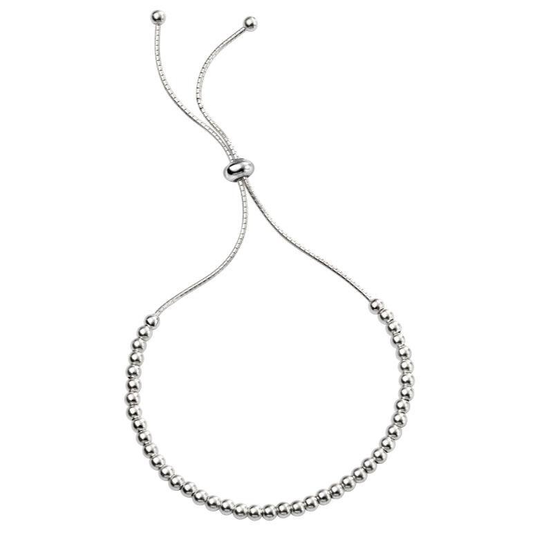 Silver Ball Friendship Bracelet with Adjustable Slider Jewellery Carathea 