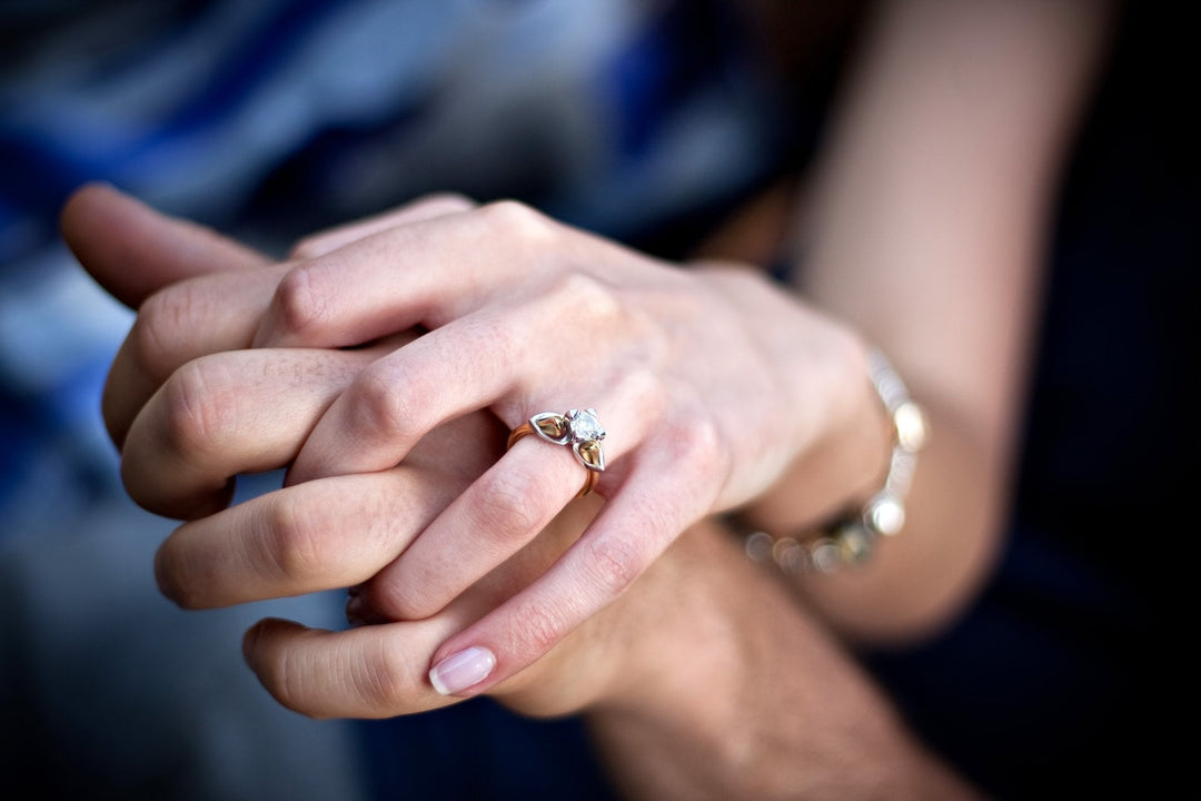 engagement ring on ladies left hand