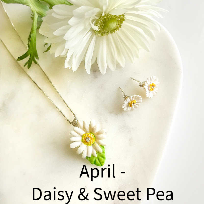 April Month Birth Flowers - Daisy & Sweet Pea