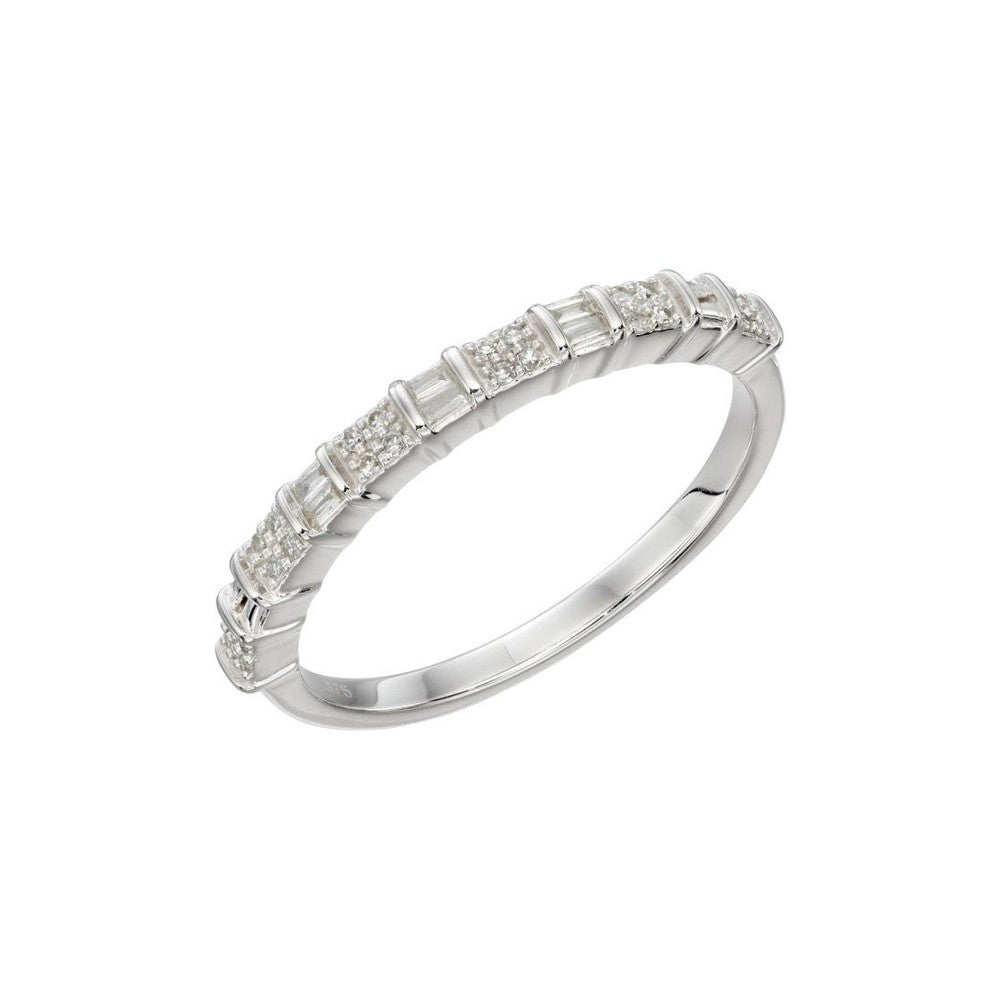 White gold diamond baguette eternity ring