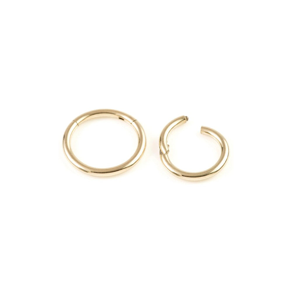 Gold-plated titanium hinged segment cartilage rings
