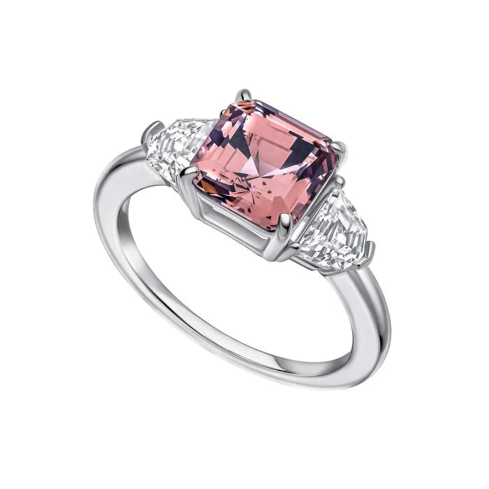 Diamonfire pink zirconia ring with side stones