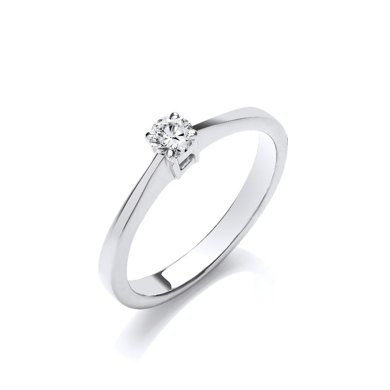9ct white gold diamond solitaire ring