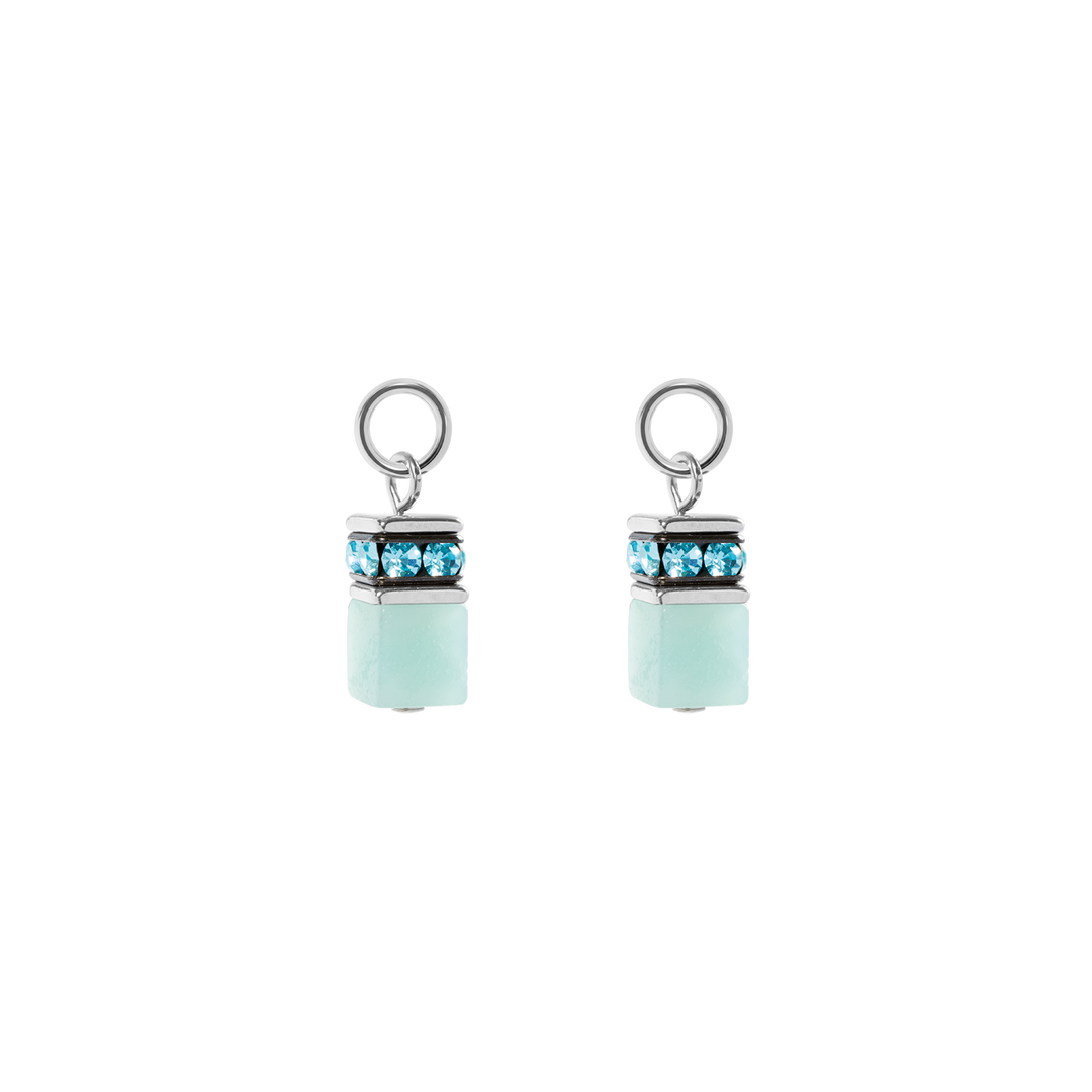 Coeur de Lion Earring Charms in Aqua/Silver - Carathea & Jools