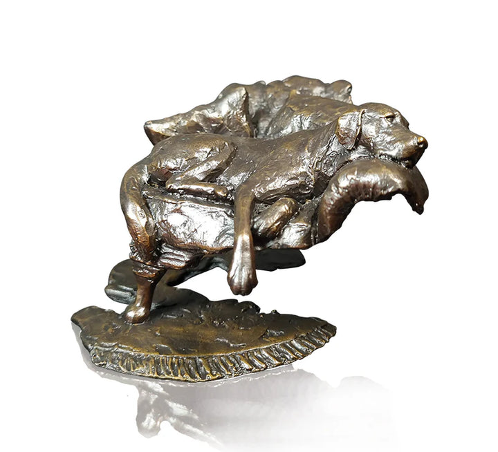 Solid Bronze Labrador in Chair Sculpture (Limited Edition)