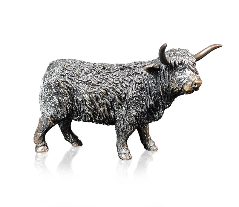 Solid Bronze Highland Cow Sculpture (Limited Edition)