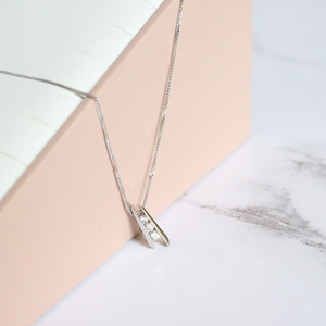 white gold diamond trilogy pendant - Carathea jewellers