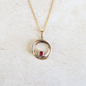 gold and ruby pendant - Carathea jewellers