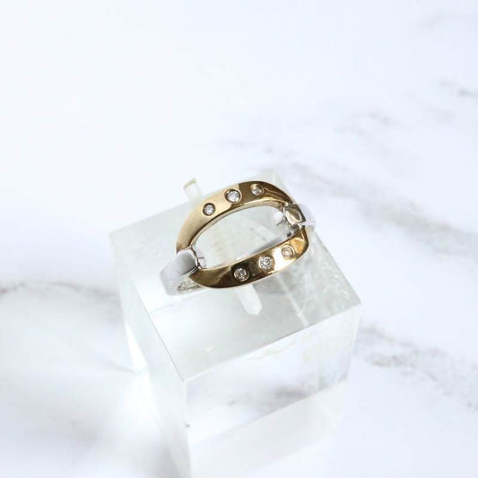 two-tone gold ring with diamonds - Carathea Jewellers