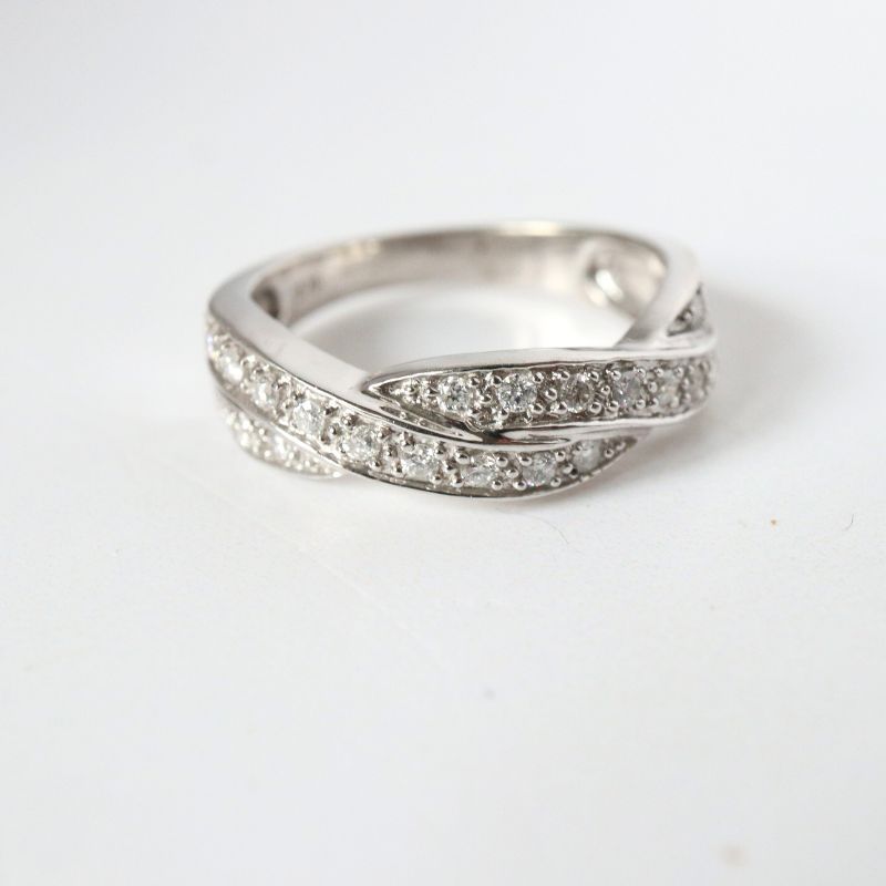 white gold diamond twist ring - Carathea jewellers