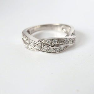 white gold diamond twist ring - Carathea jewellers