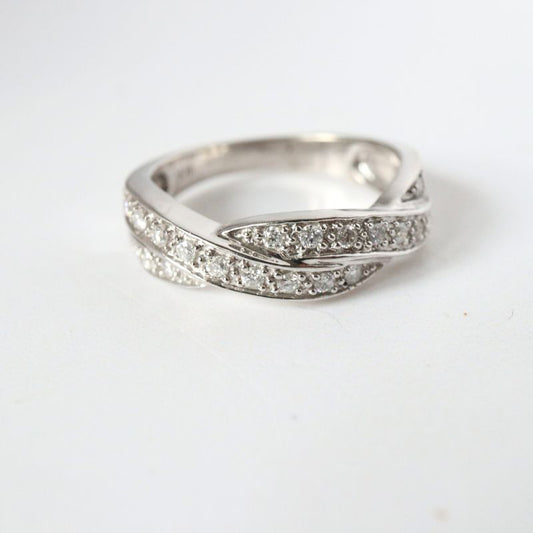 white gold diamond twist ring - Carathea jewellers