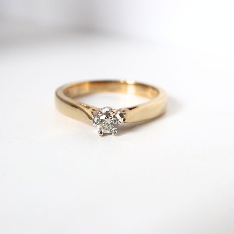 gold and diamond solitaire ring - Carathea jewellers