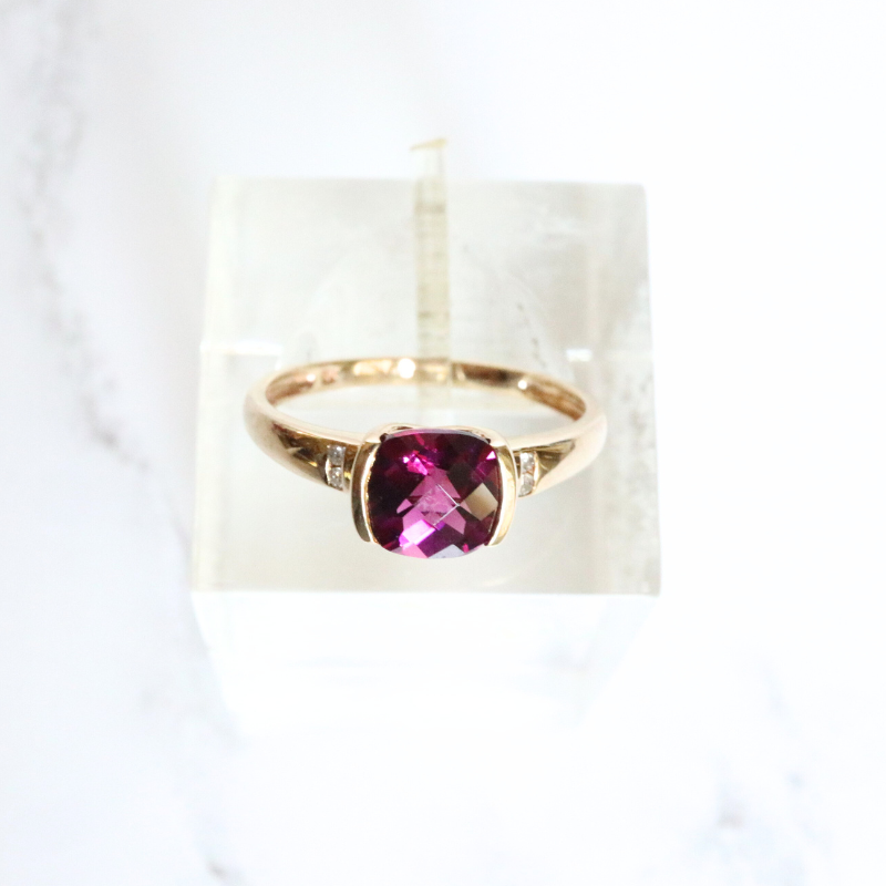 rhodalite garnet and diamond gold ring - Carathea Jewellers