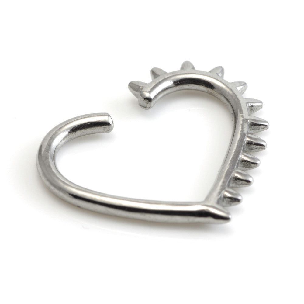 stainless steel heart shaped daith/rook/tragus ring - Carathea & Jools
