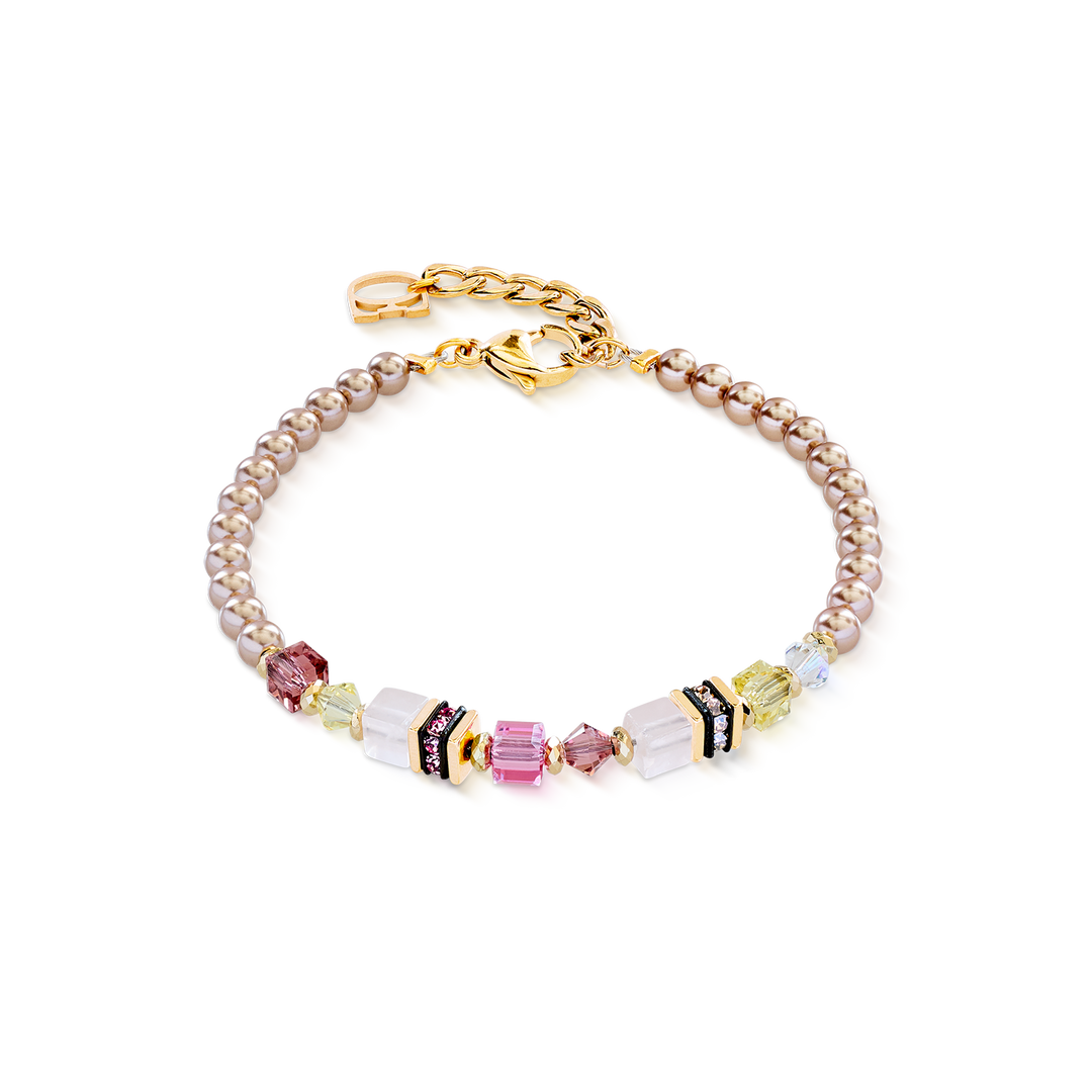 Coeur de Lion Rose Quartz and Swarovski pearl bracelet - Carathea & Jools