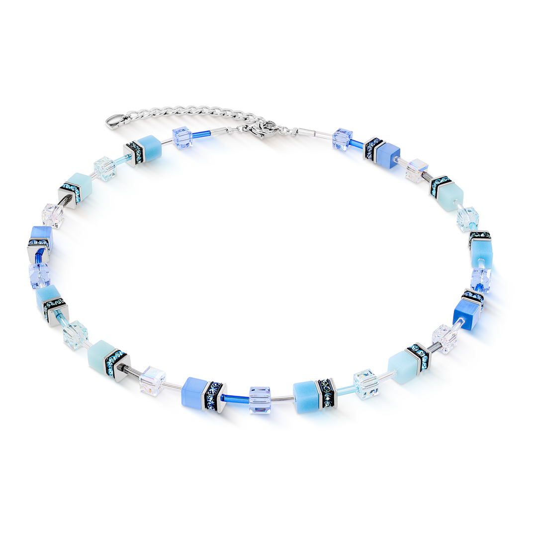 Coeur de Lion cubed necklace in Aqua blue with Swarovski crystals - Carathea and Jools