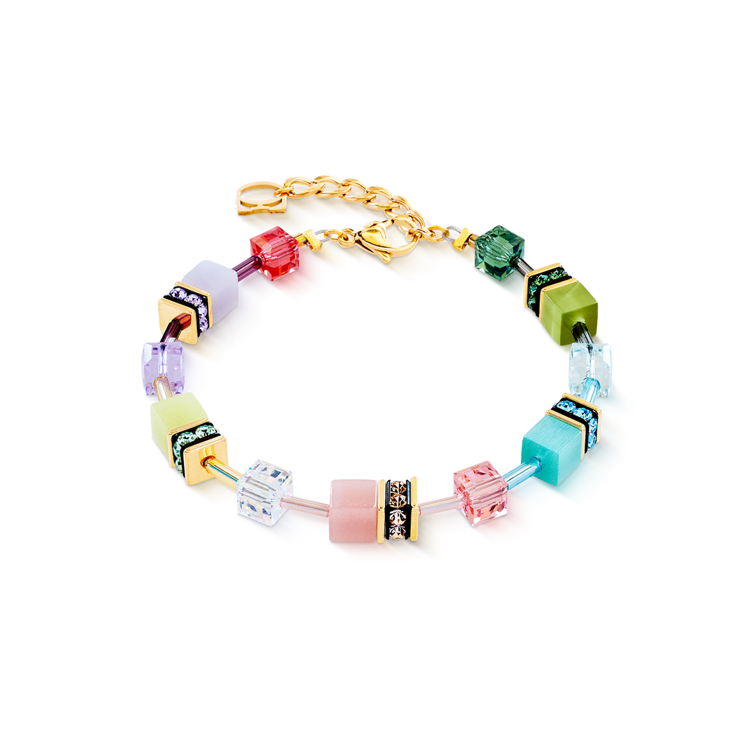 Coeur de Lion Iconic bracelet with multicolour cubes and Swarovski crystals - Carathea & Jools