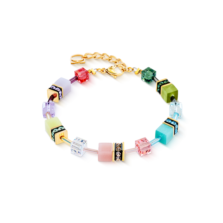 Coeur de Lion Iconic bracelet with multicolour cubes and Swarovski crystals - Carathea & Jools