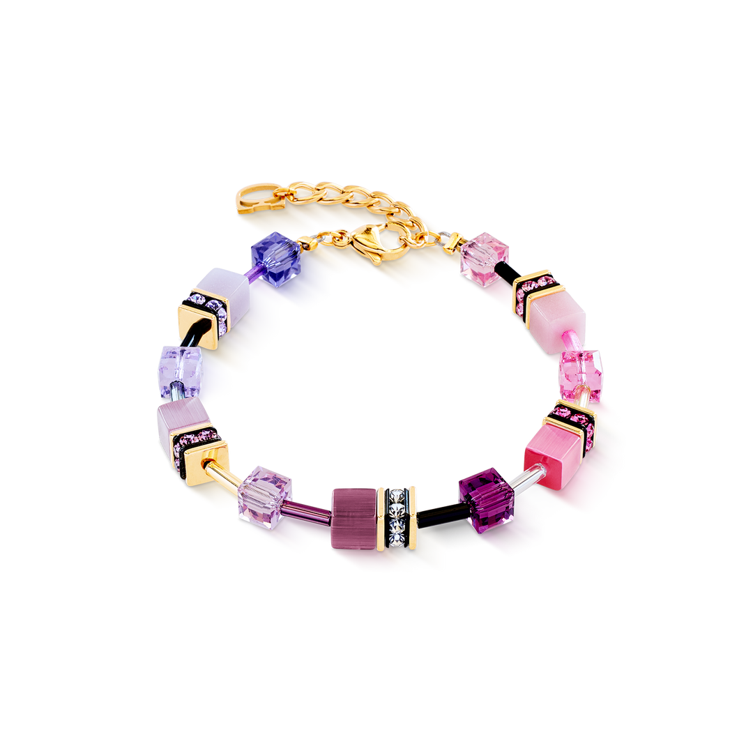 Coeur de Lion GeoCube® bracelet in rose and lilac with crystals - Carthea & Jools