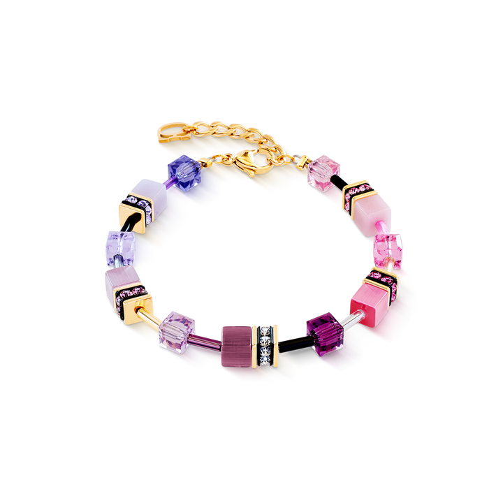 Coeur de Lion GeoCube® bracelet in rose and lilac with crystals - Carthea & Jools