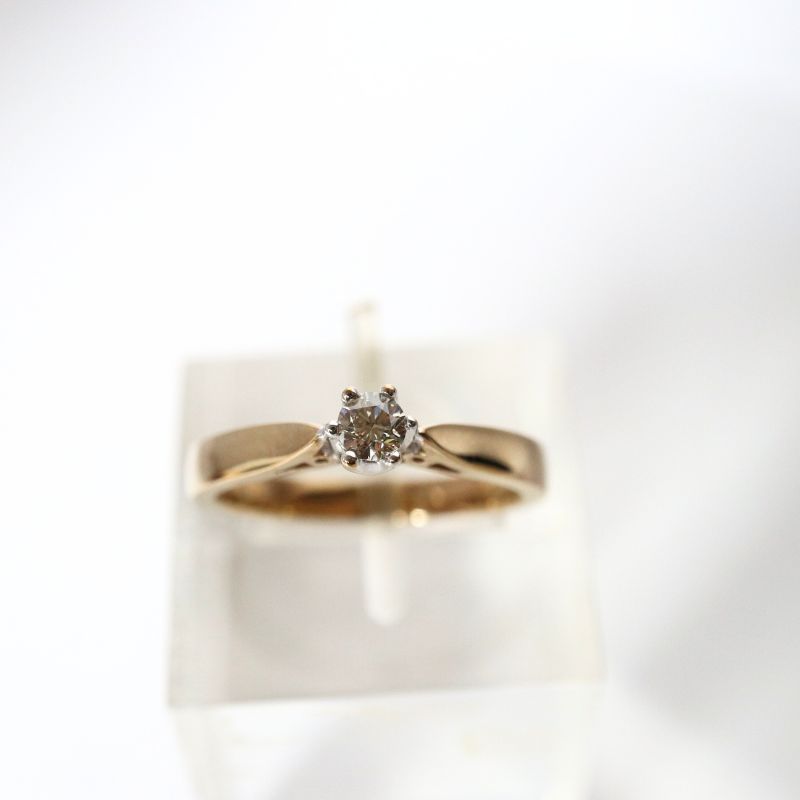 gold and diamond solitaire ring - Carathea jewellers