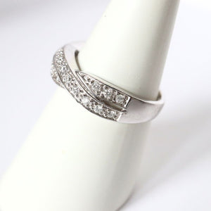 white gold diamond twist ring - Carathea jewellers