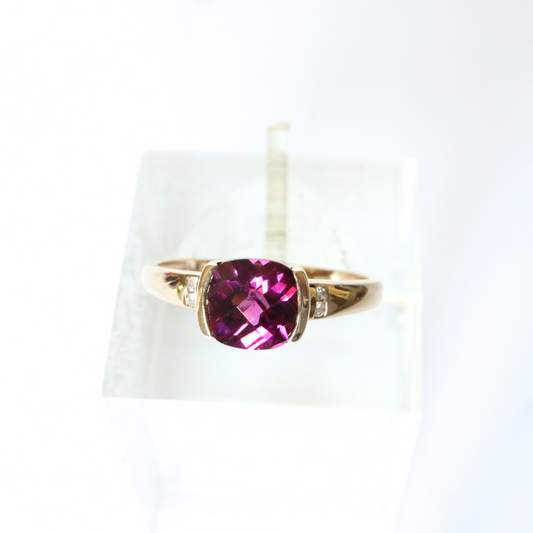 rhodalite garnet and diamond gold ring - Carathea Jewellers