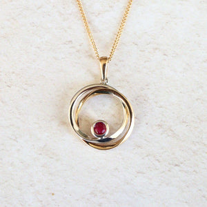 gold and ruby pendant - Carathea jewellers