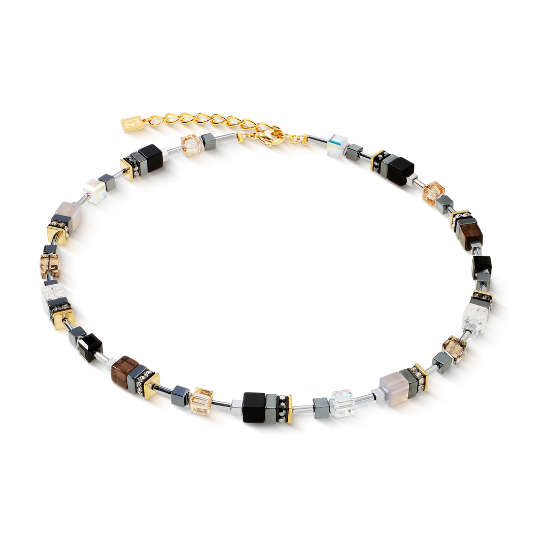 Coeur de Lion Geocube® necklace in greys - Carathea & Jools