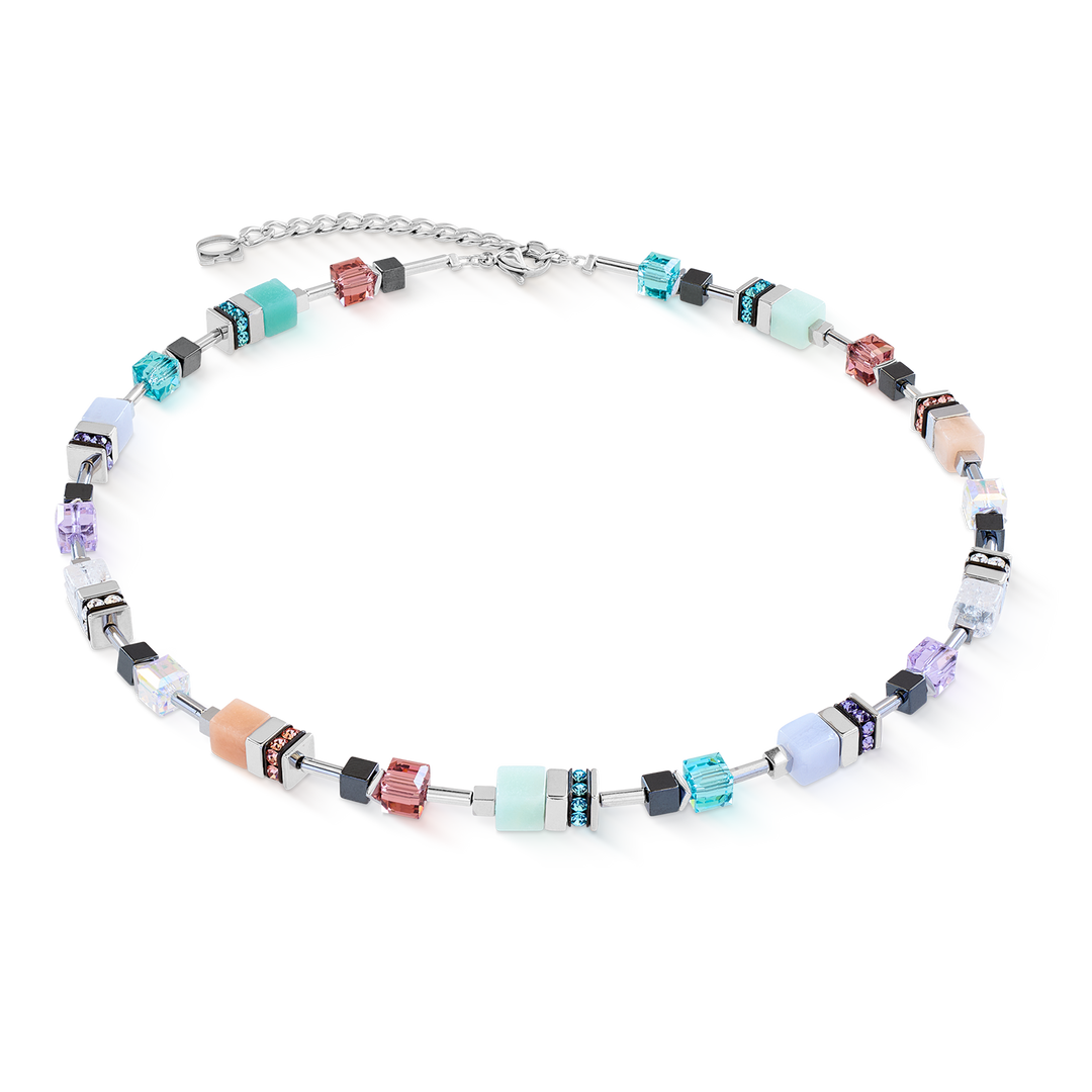 Coeur de Lion GeoCube® necklace in pastel multicolours with Swarovski® crystals - Carathea & Jools