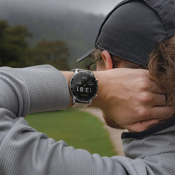 Sekonda smart watch with a silver band and touchscreen display.