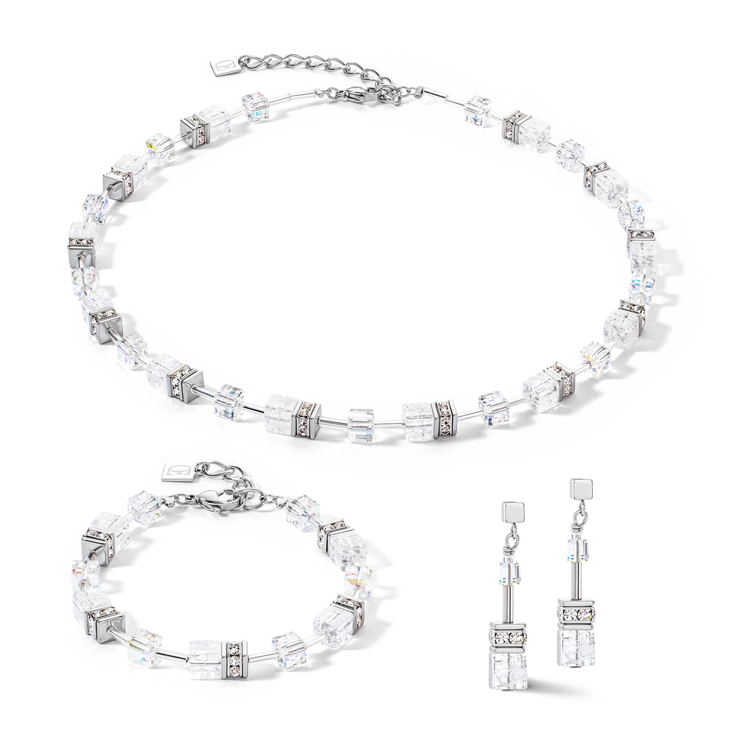 coeur de lion crystal and silver necklace, bracelet & earrings set - Carathea jewellers