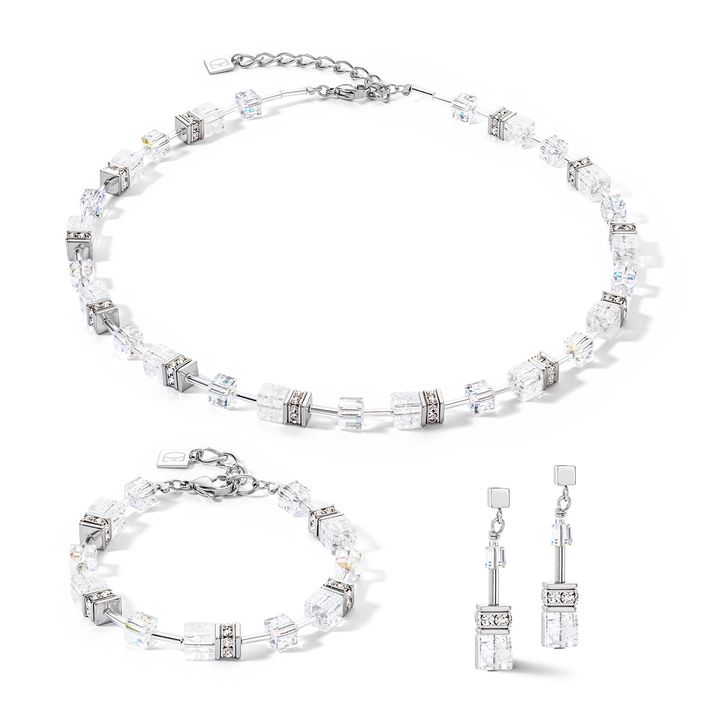 coeur de lion crystal and silver necklace, bracelet & earrings set - Carathea jewellers