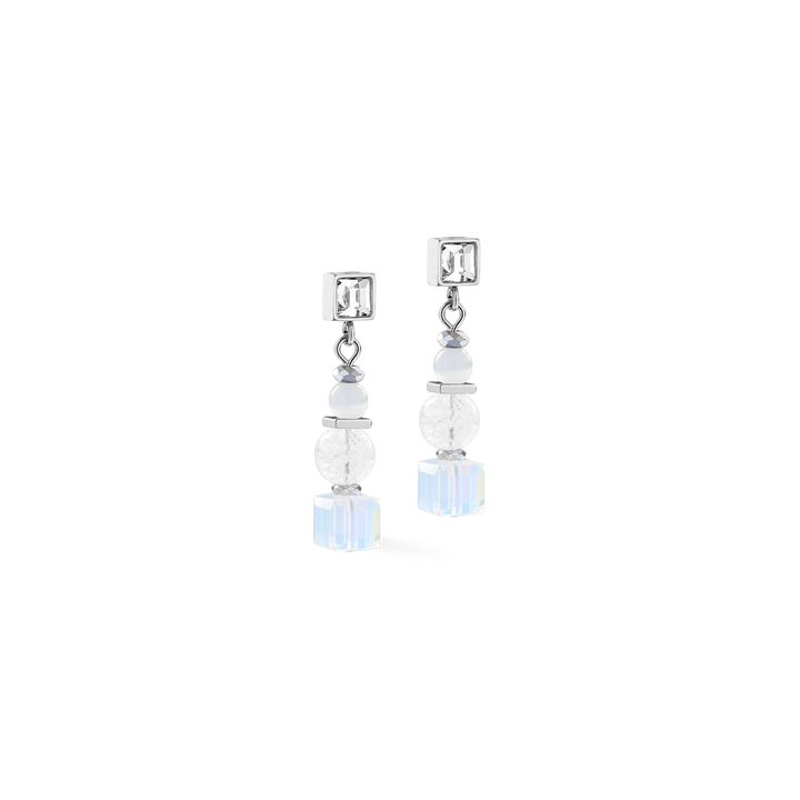 Coeur de Lion steel and white crystal  earrings - Carathea & Jools