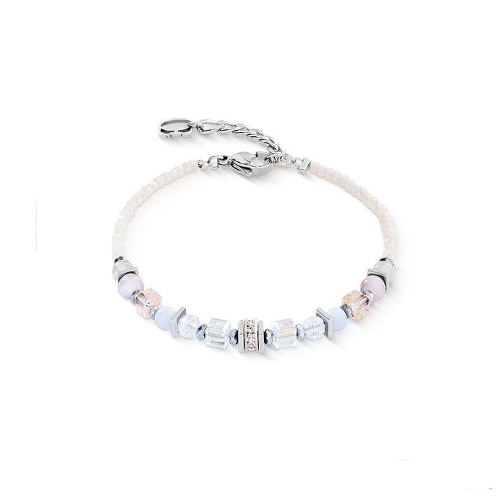 Coeur de Lion cubes and circles bracelet in silver and pastels - Carathea & Jools