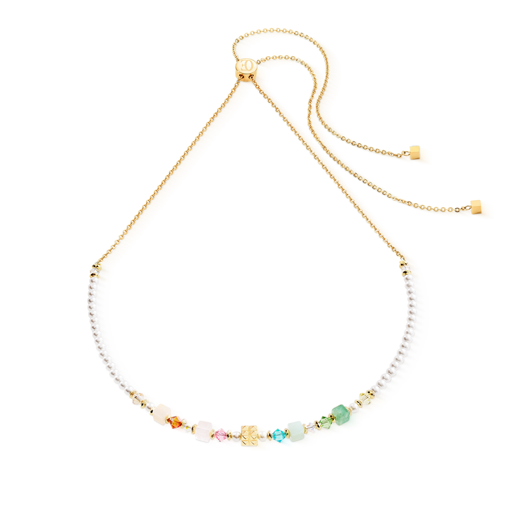 Coeur de Lion's Princess Fusion necklace in multicolour pastels and Swarovski pearls - Carathea & Jools