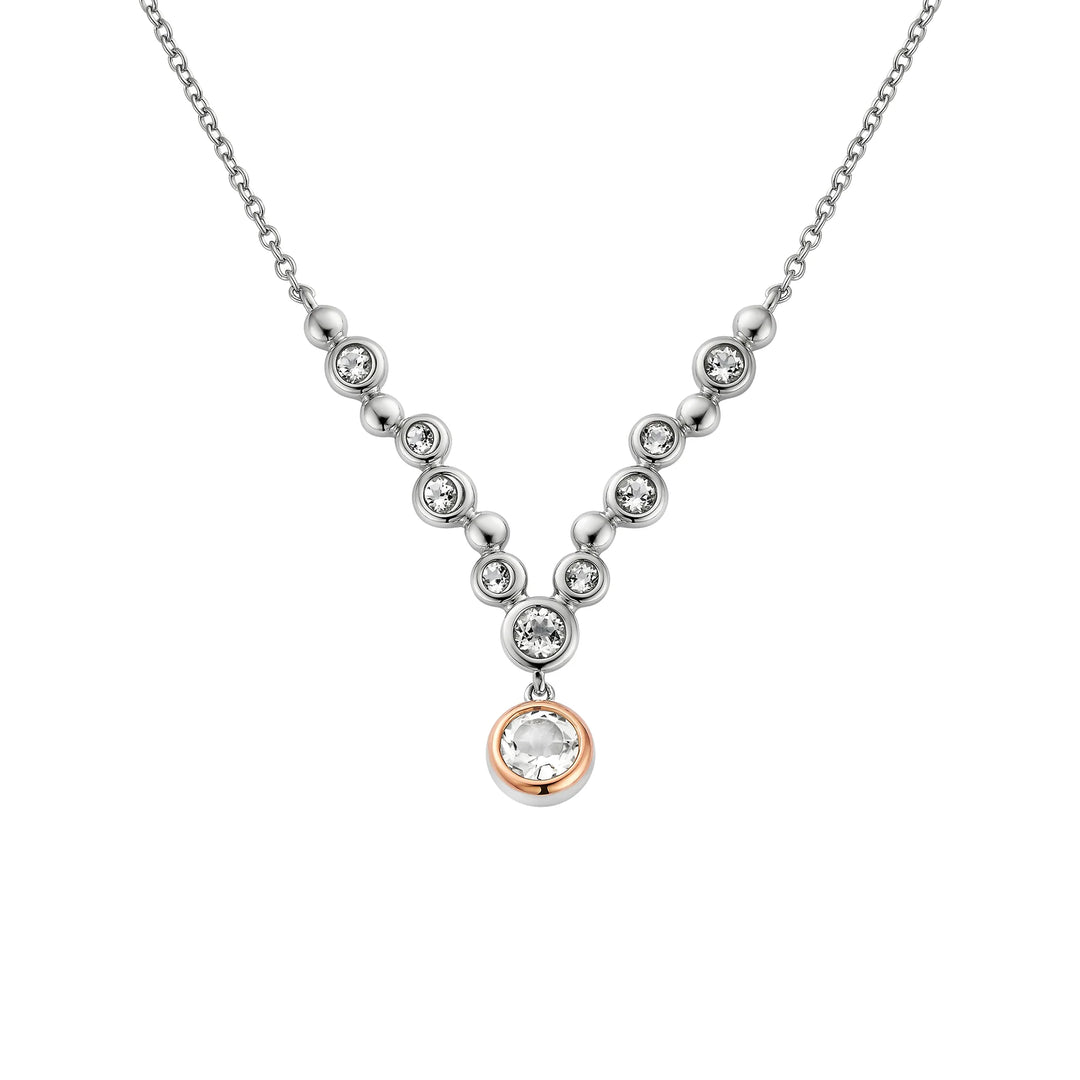 Clogau silver and white topaz celebration drop necklace - Carathea & Jools authorised stockists