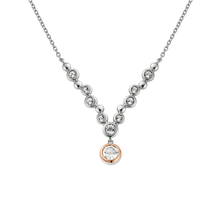 Clogau silver and white topaz celebration drop necklace - Carathea & Jools authorised stockists
