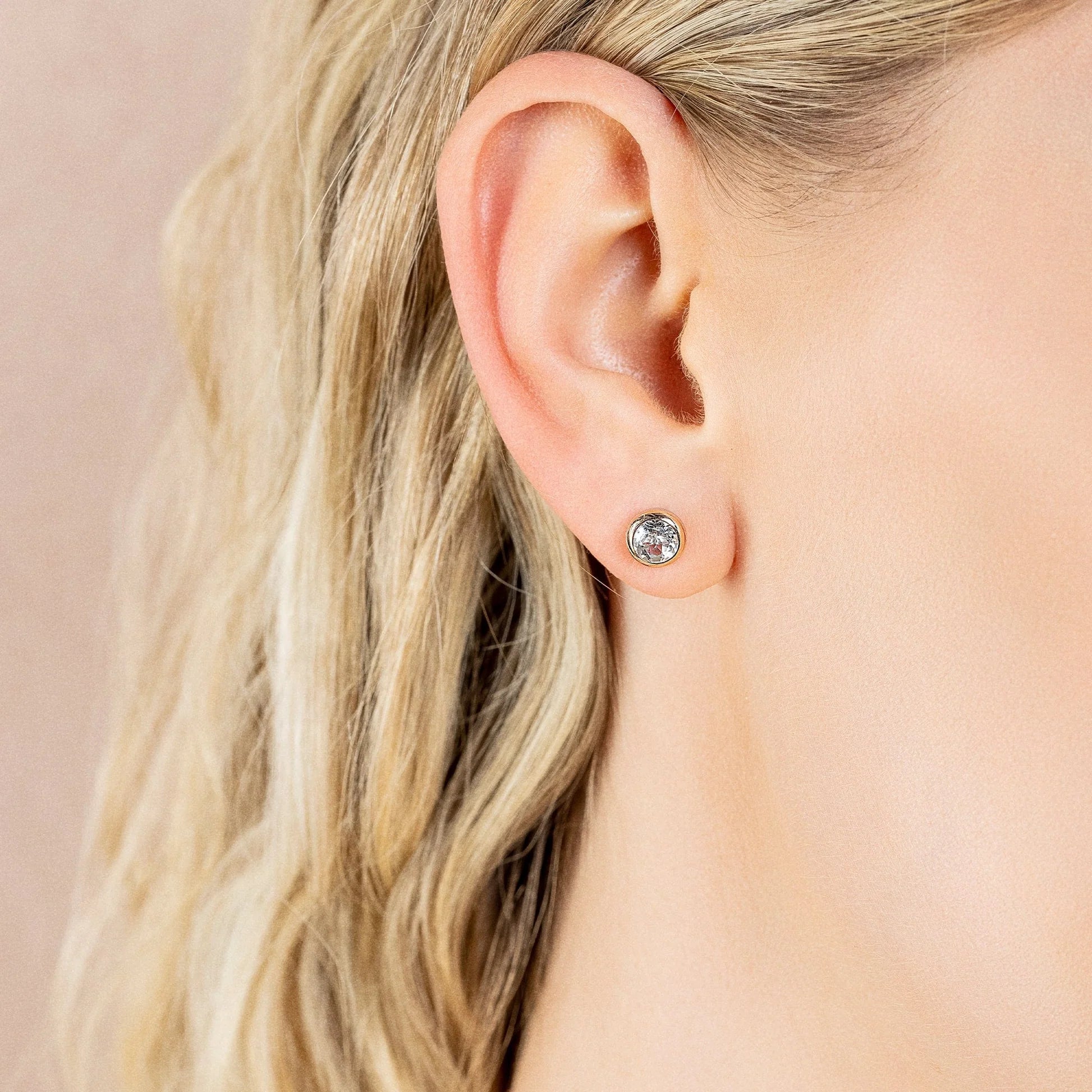 Clogau Gold Celebration White Topaz Stud Earrings with Rose Gold 3SEJS1 Earrings CLOGAU GOLD 