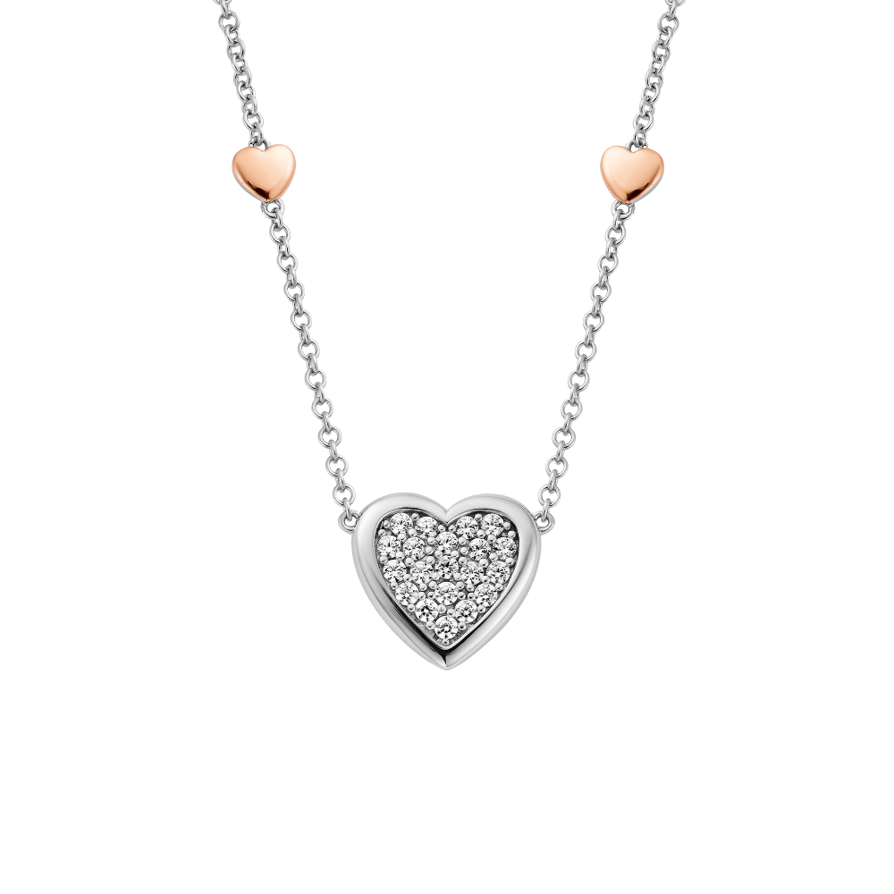 Clogau Forever Yours Love Hearts Necklace with CZ - Carathea & Jools
