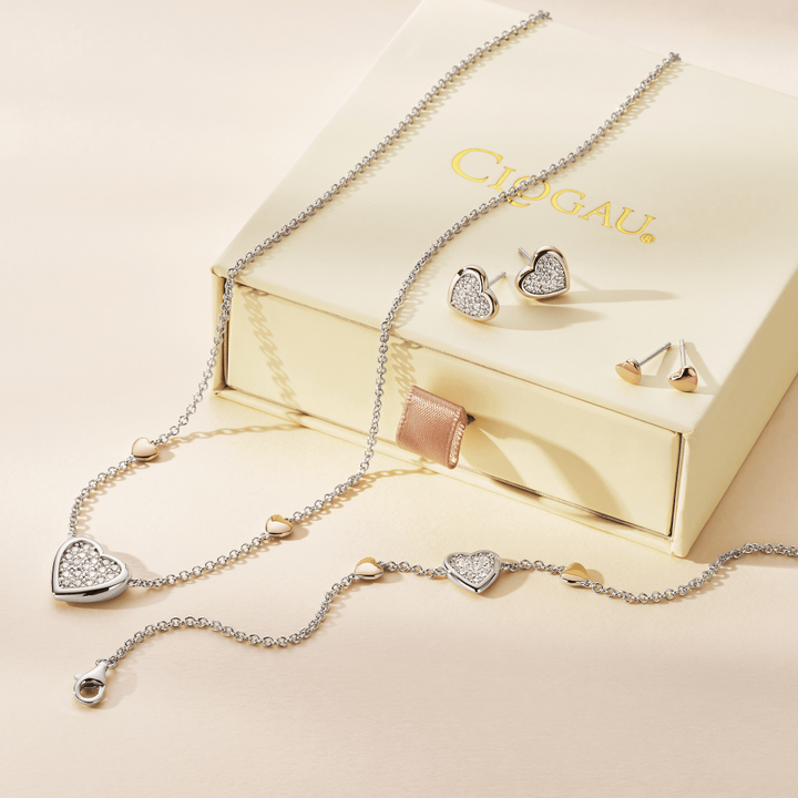 Clogau Forever Yours Love Hearts Necklace Bracelet and Earrings with CZ - Carathea & Jools