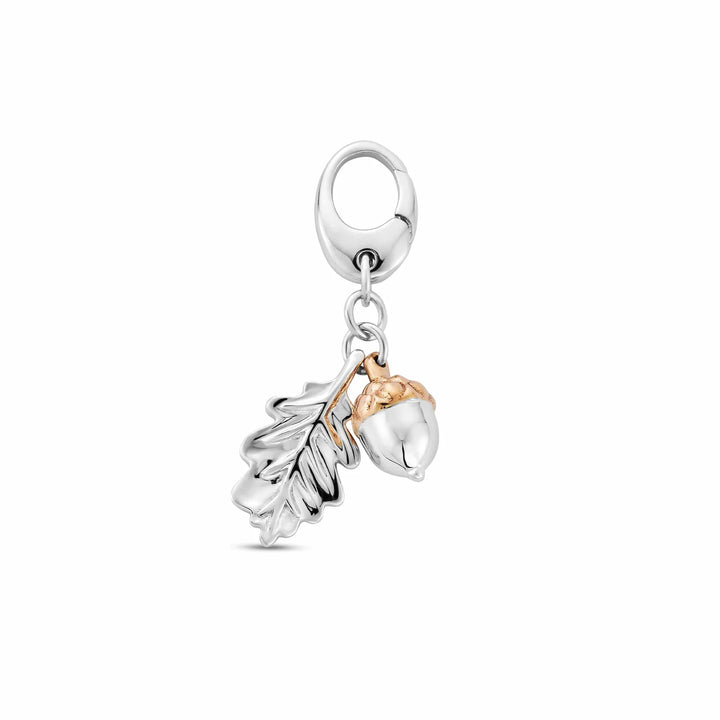 silver & rose gold oak leaf charm - Carathea & Jools