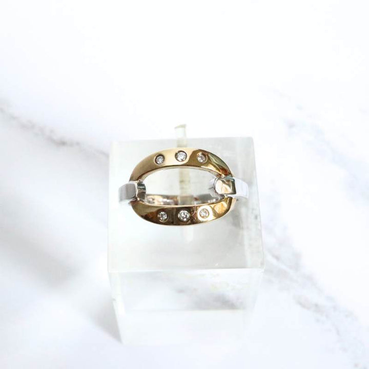 two-tone gold ring with diamonds - Carathea Jewellers