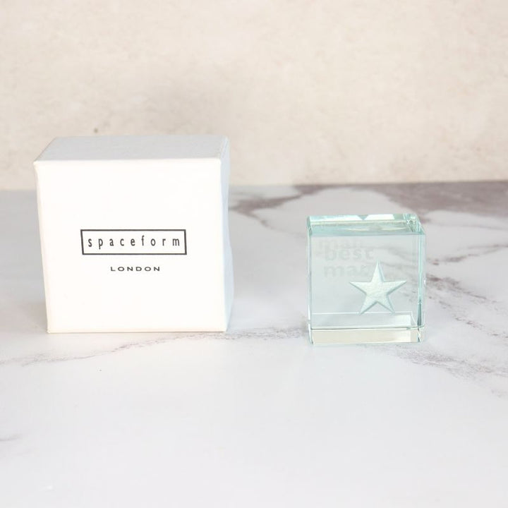 Spaceform Text Token Best Man Silver Star