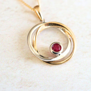 gold and ruby pendant - Carathea jewellers