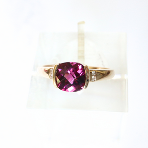 rhodalite garnet and diamond gold ring - Carathea Jewellers